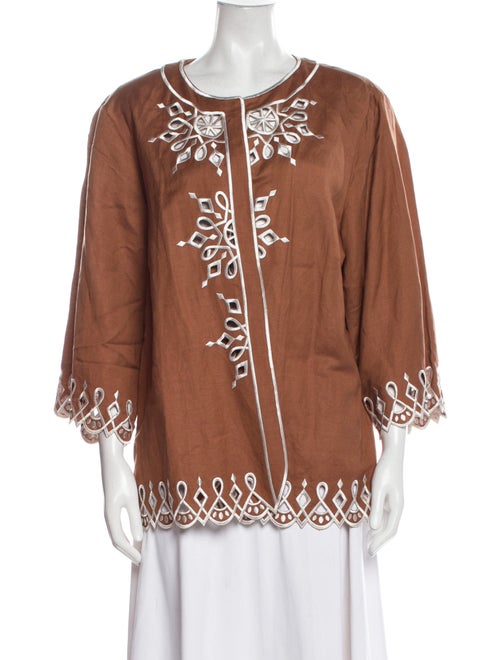Bob Mackie Linen Patterned Jacket