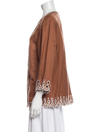 Bob Mackie Linen Patterned Jacket