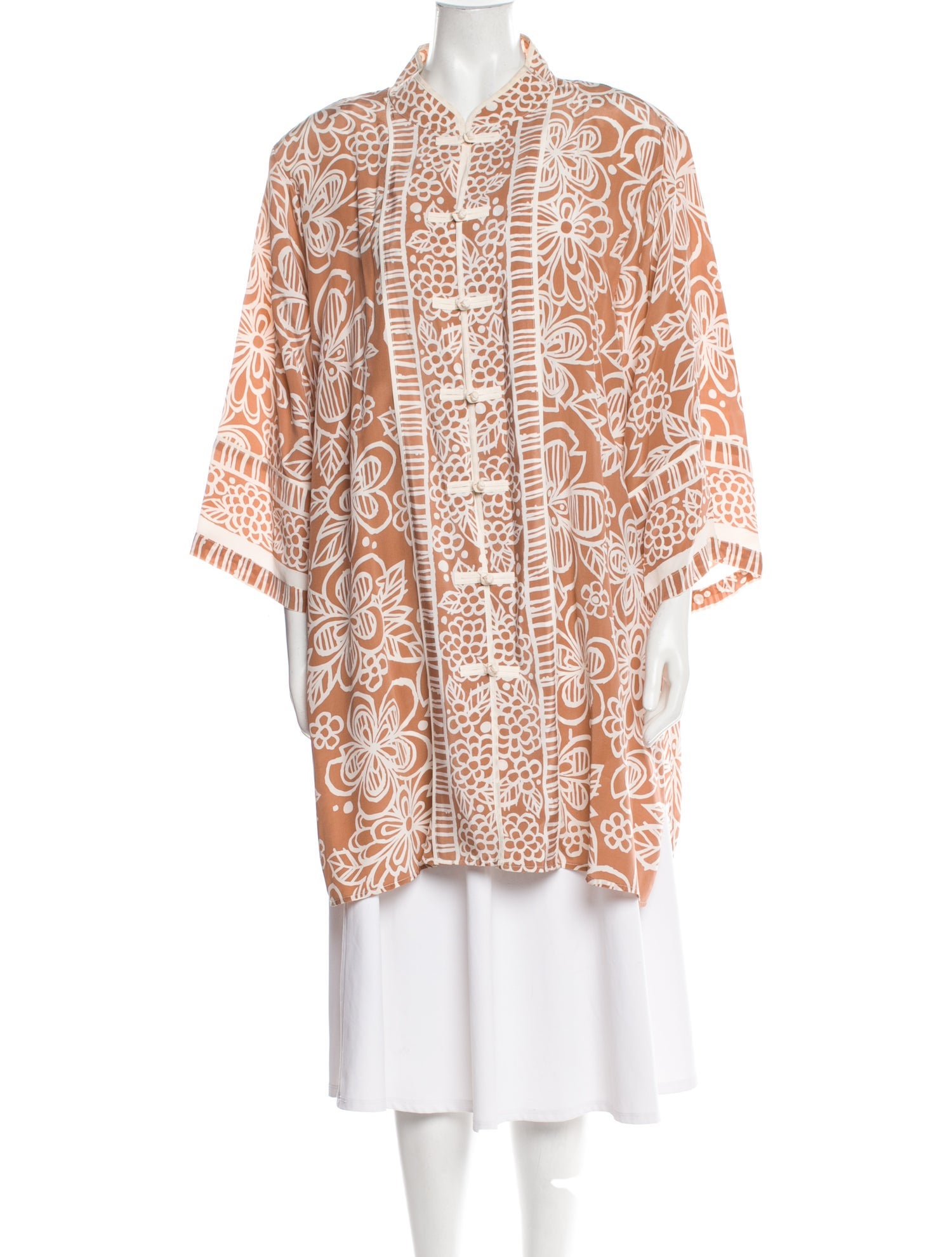 Bob Mackie Silk Floral Print Jacket