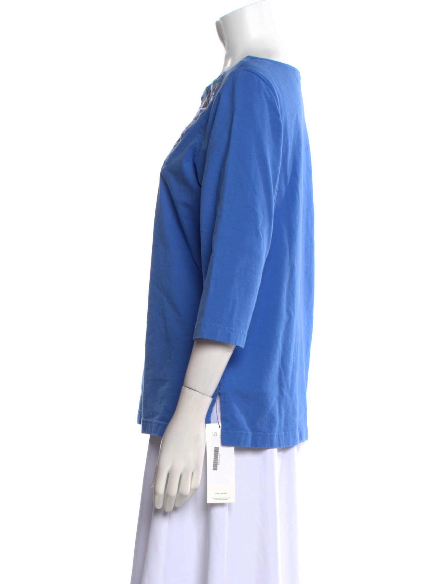 Bob Mackie Bateau Neckline Three-Quarter Sleeve Blouse