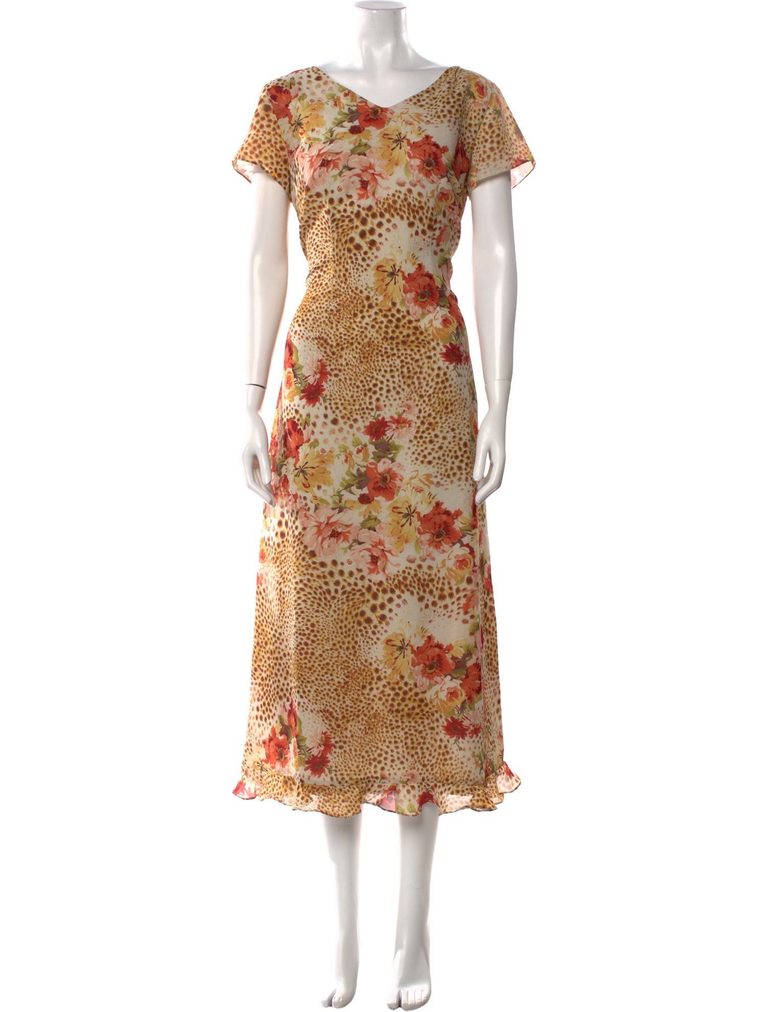 Bob Mackie Floral Print Long Dress