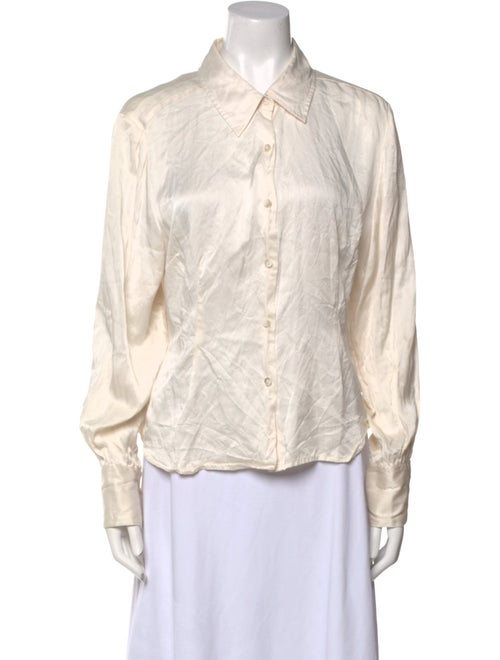 Bob Mackie Silk Long Sleeve Button-Up Top
