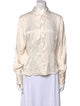 Bob Mackie Silk Long Sleeve Button-Up Top