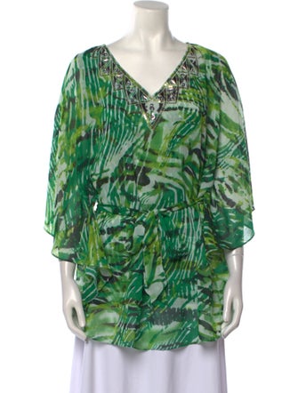 Bob Mackie Printed Three-Quarter Sleeve Tunic
