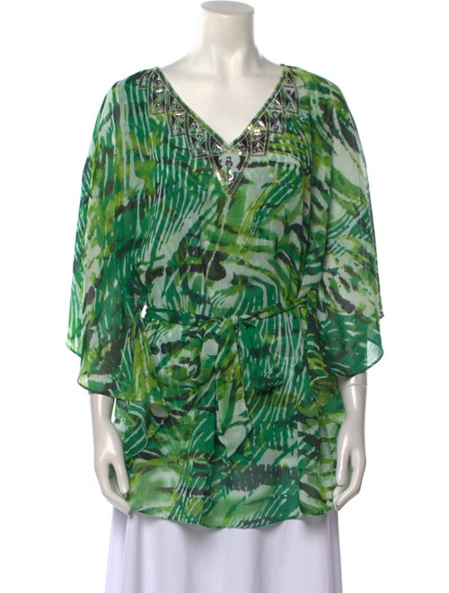 Bob Mackie Printed Three-Quarter Sleeve Tunic