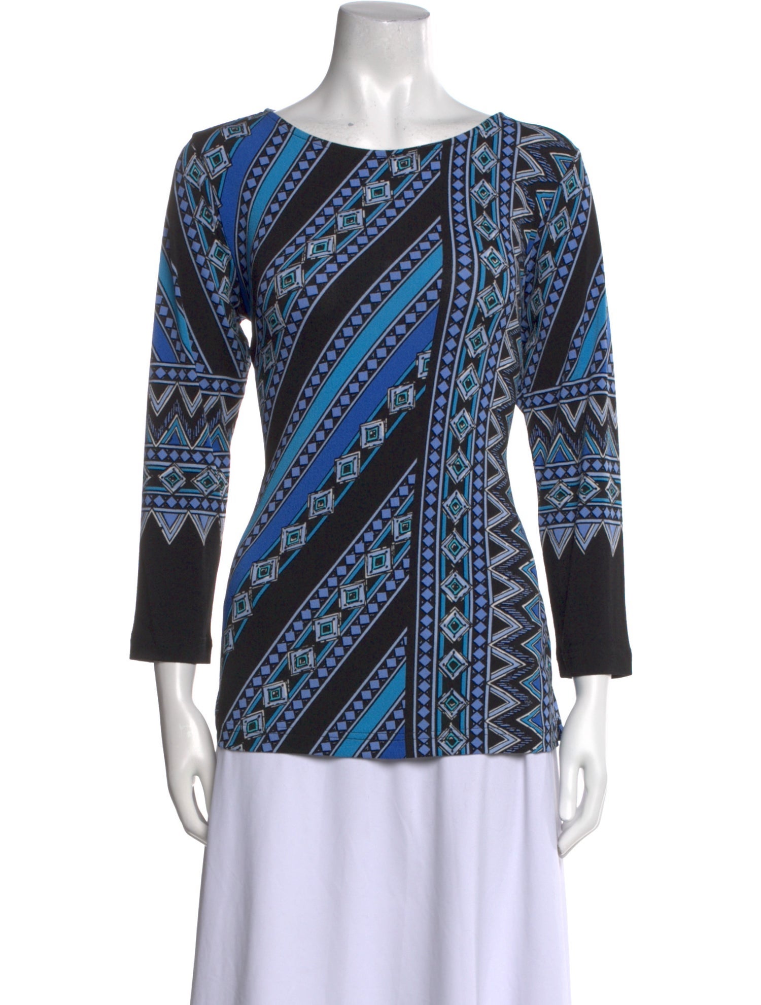 Bob Mackie Printed Scoop Neck Top