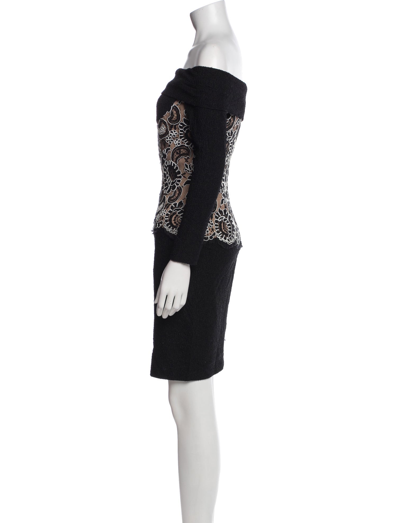 Bob Mackie Lace Pattern Mini Dress