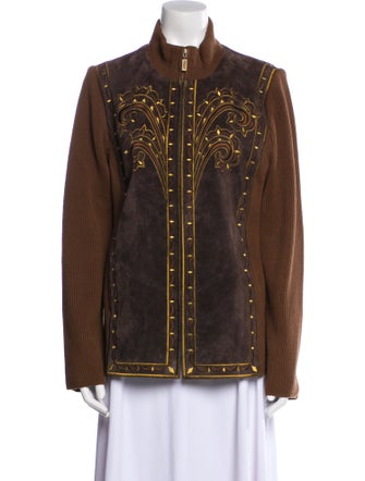 Bob Mackie Leather Printed Jacket