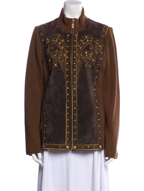 Bob Mackie Leather Printed Jacket