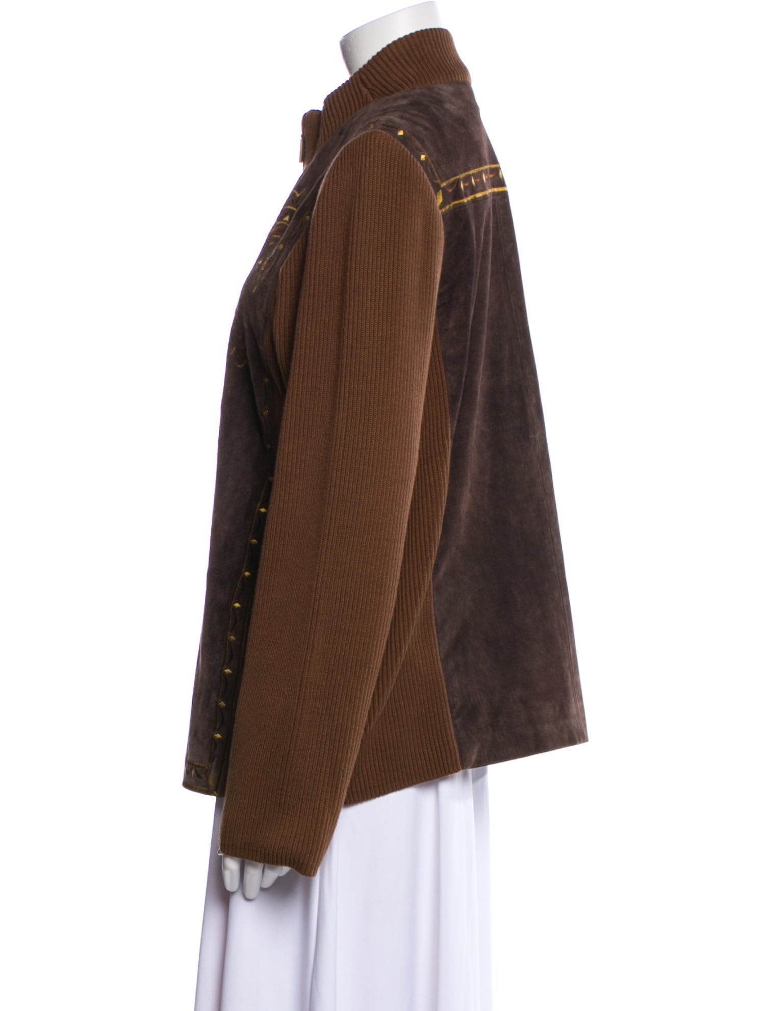 Bob Mackie Leather Printed Jacket