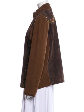 Bob Mackie Leather Printed Jacket