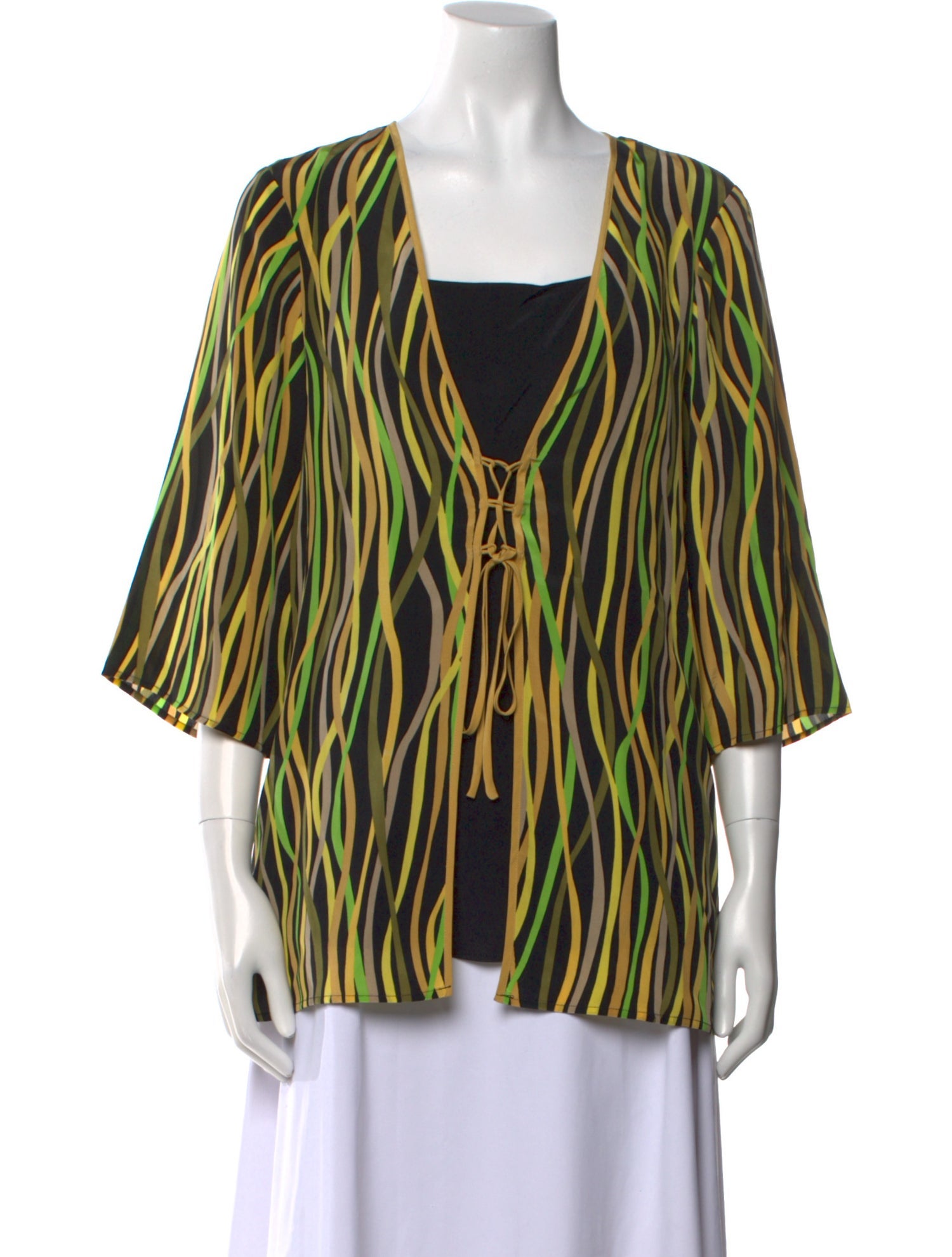 Bob Mackie Silk Printed Blouse