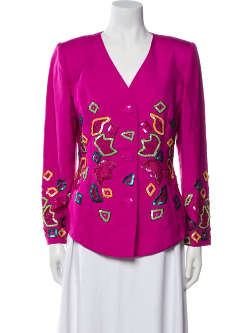 Bob Mackie Silk Printed Evening Jacket