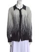 Bob Mackie Silk Graphic Print Button-Up Top
