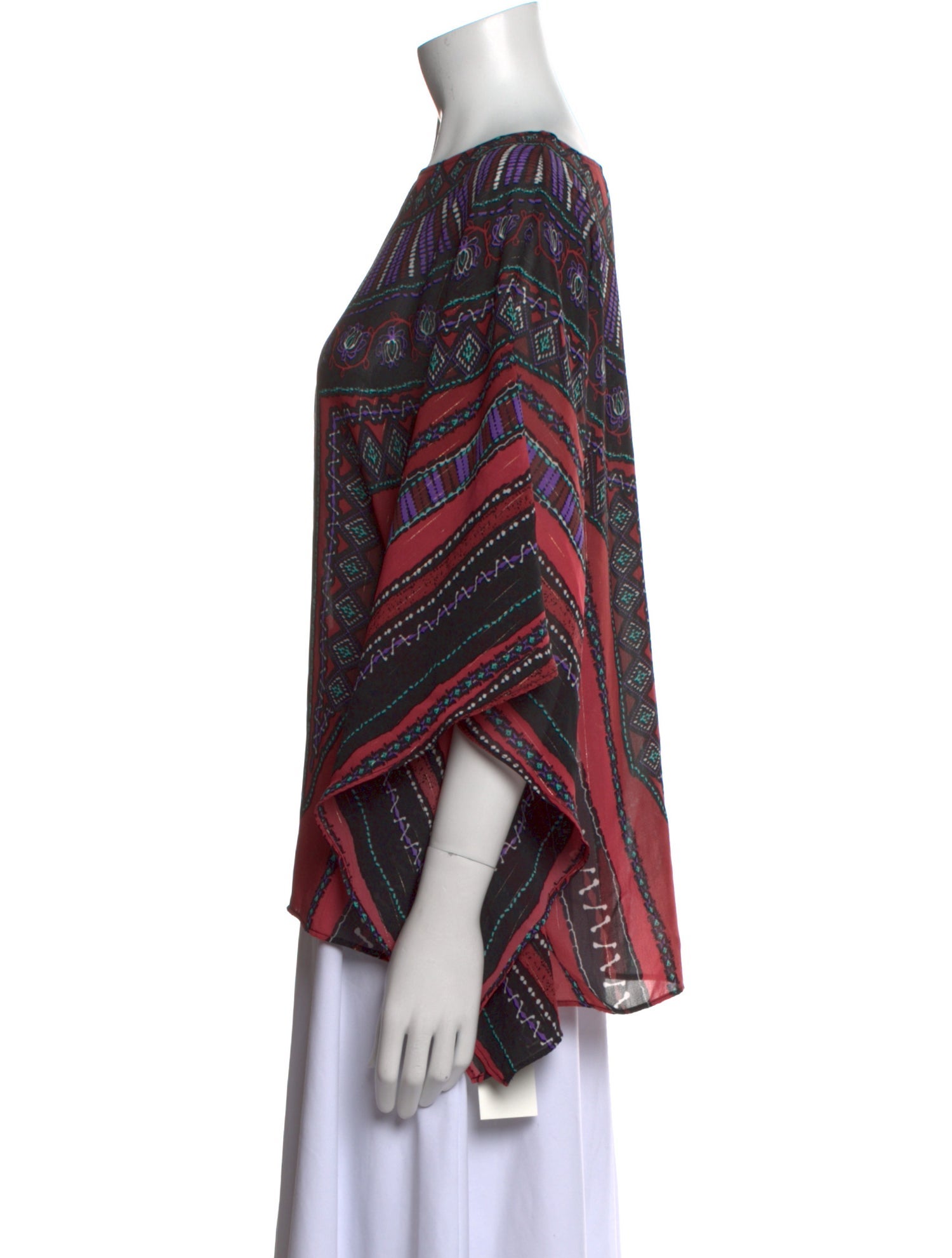 Bob Mackie Printed Scoop Neck Blouse