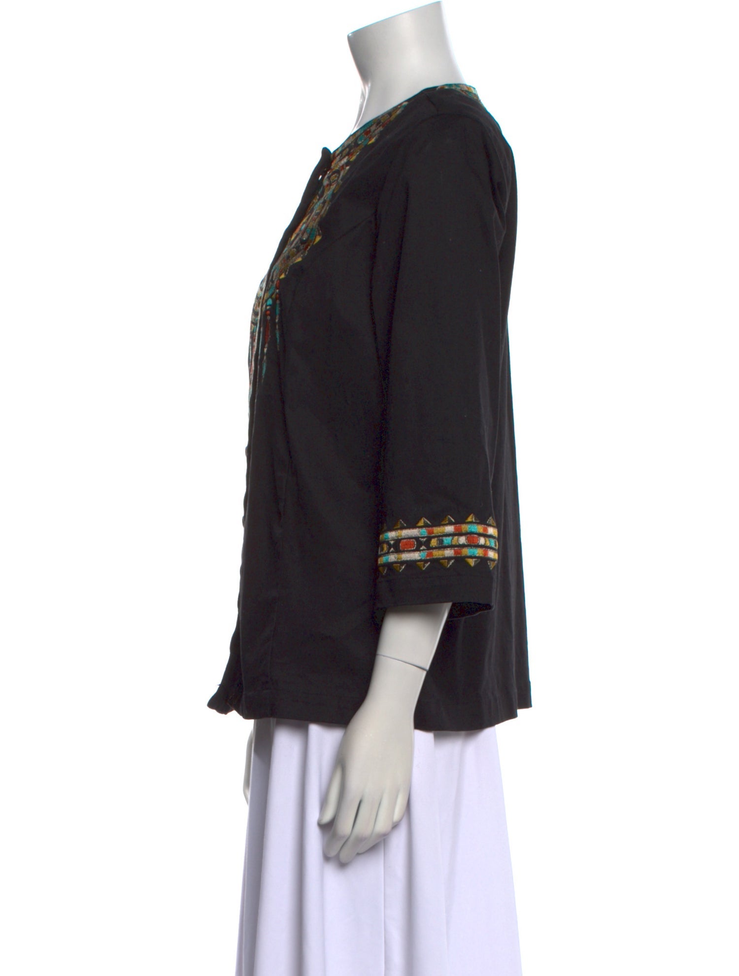 Bob Mackie Printed Crew Neck Blouse