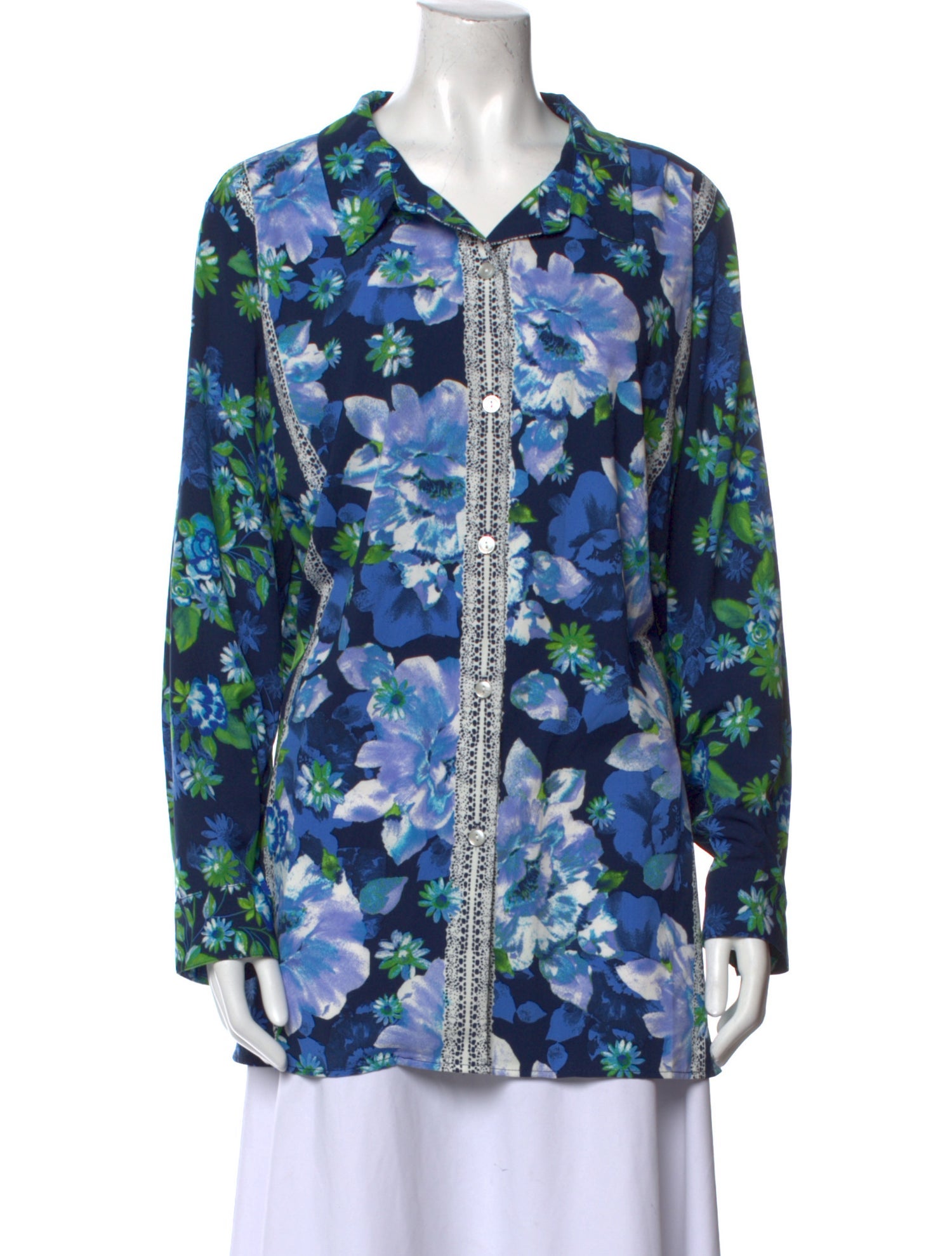 Bob Mackie Floral Print V-Neck Tunic