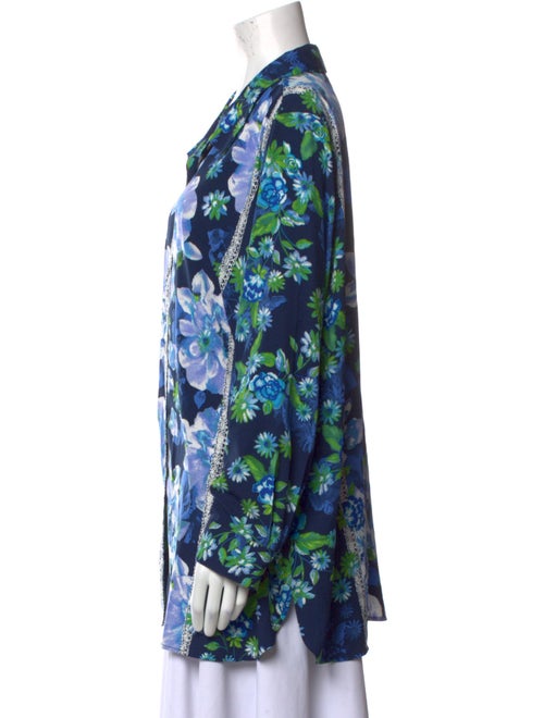 Bob Mackie Floral Print V-Neck Tunic