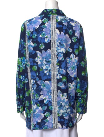 Bob Mackie Floral Print V-Neck Tunic