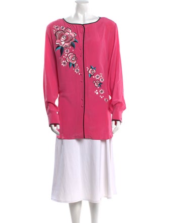 Bob Mackie Silk Floral Print Tunic