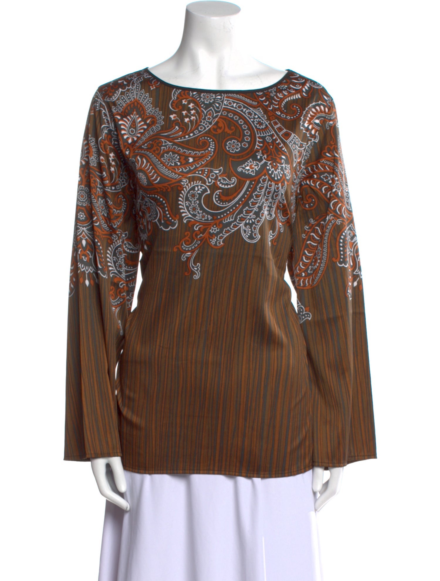 Bob Mackie Bateau Neckline Long Sleeve Tunic