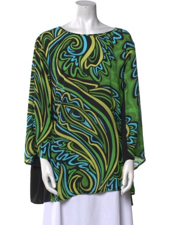 Bob Mackie Printed Bateau Neckline Tunic