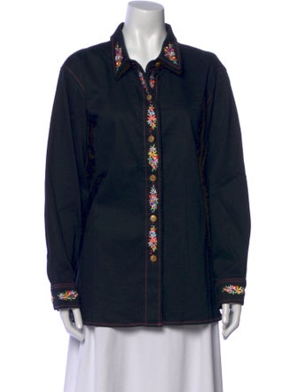 Bob Mackie Long Sleeve Button-Up Top