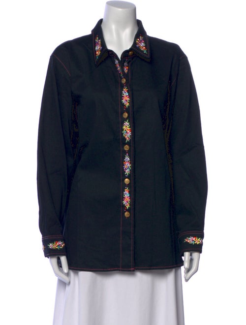 Bob Mackie Long Sleeve Button-Up Top