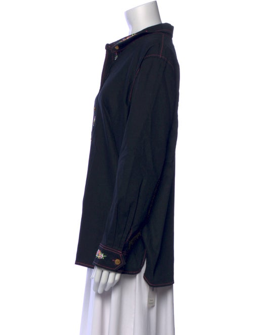 Bob Mackie Long Sleeve Button-Up Top