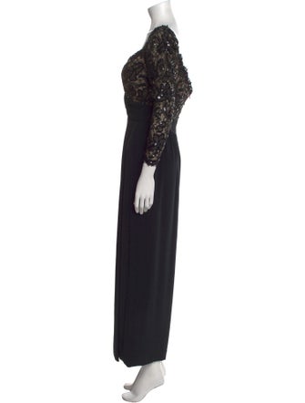 Bob Mackie V-Neck Long Dress