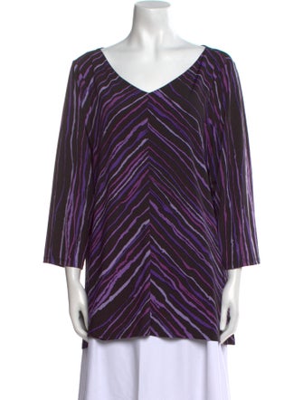 Bob Mackie Striped V-Neck Tunic