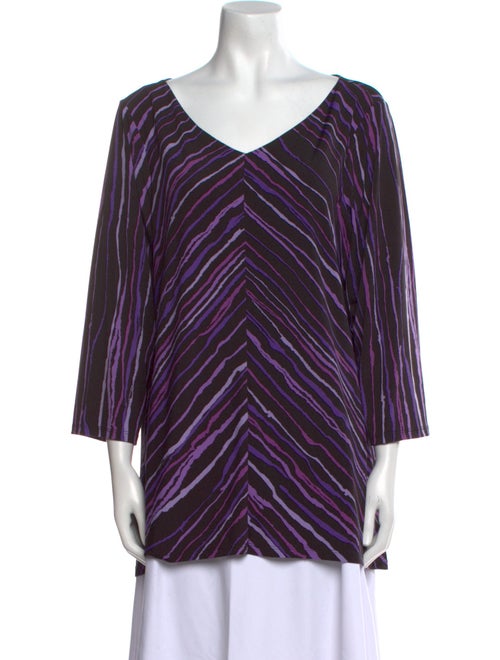 Bob Mackie Striped V-Neck Tunic
