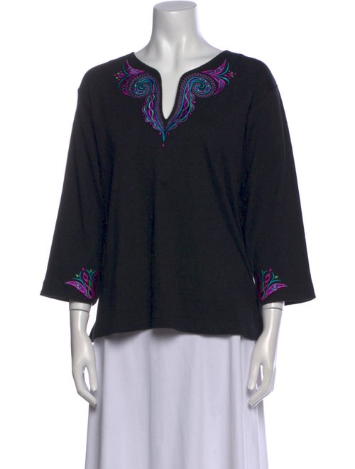 Bob Mackie Printed V-Neck Blouse