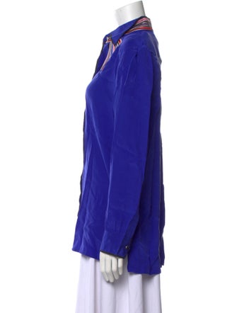 Bob Mackie Silk Long Sleeve Button-Up Top