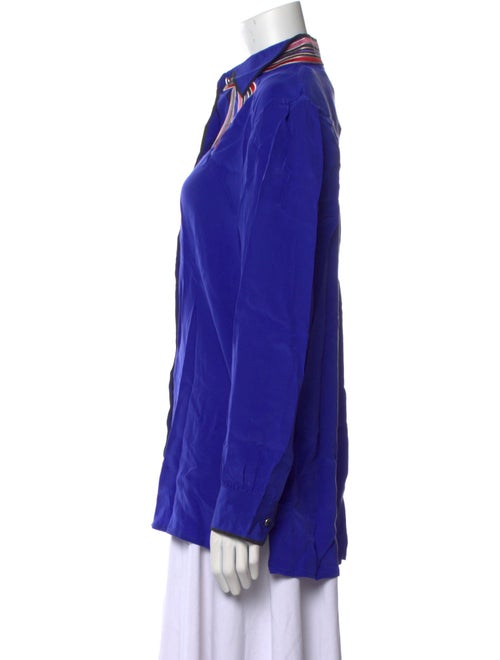 Bob Mackie Silk Long Sleeve Button-Up Top