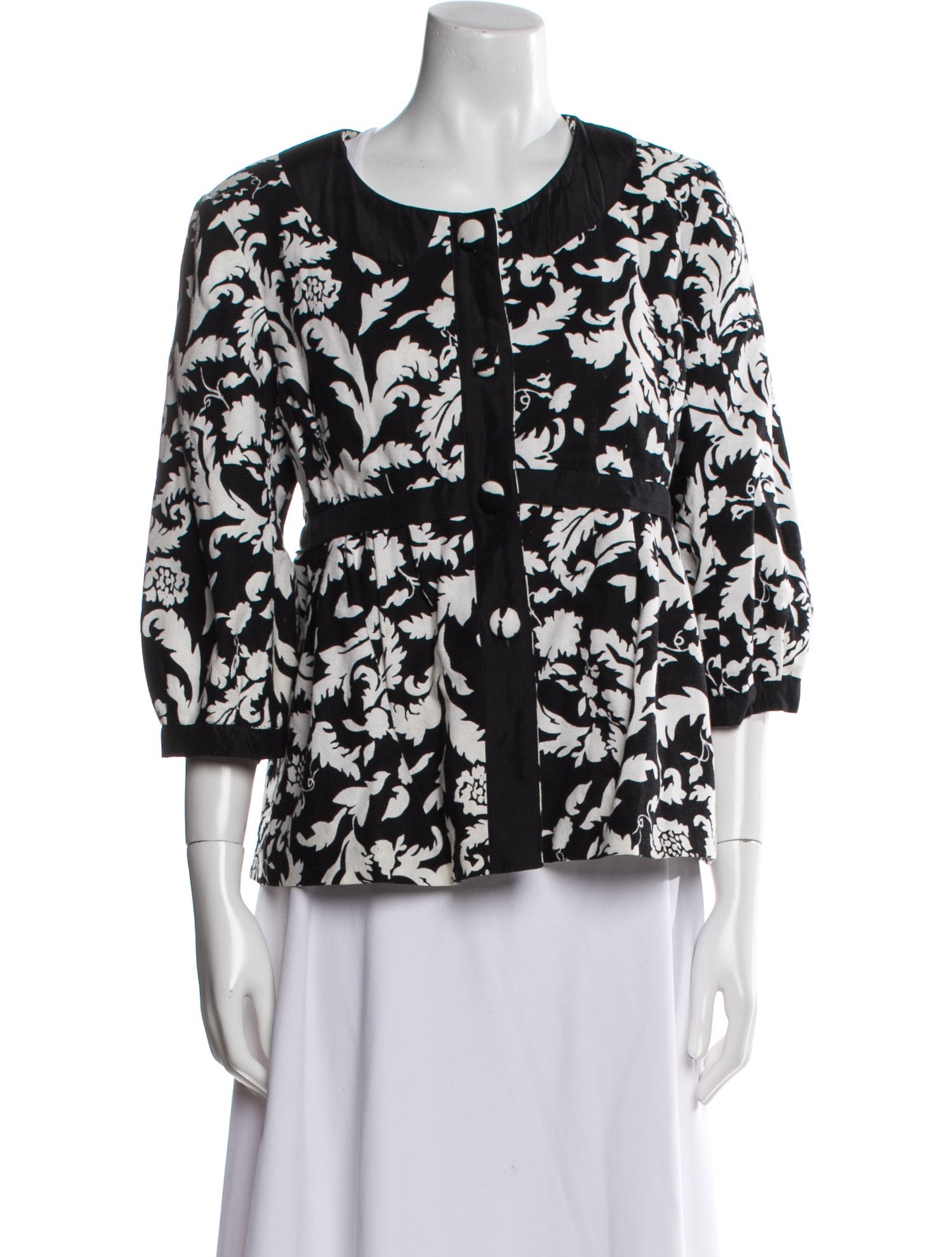 Bob Mackie Linen Printed Evening Jacket