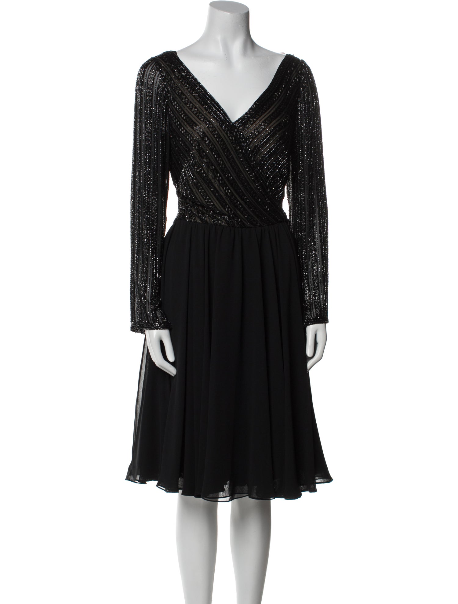 Bob Mackie V-Neck Knee-Length Dress