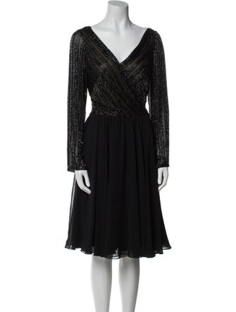 Bob Mackie V-Neck Knee-Length Dress