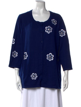 Bob Mackie Printed Scoop Neck Sweater