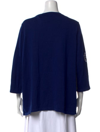 Bob Mackie Printed Scoop Neck Sweater