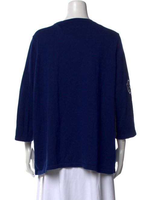 Bob Mackie Printed Scoop Neck Sweater