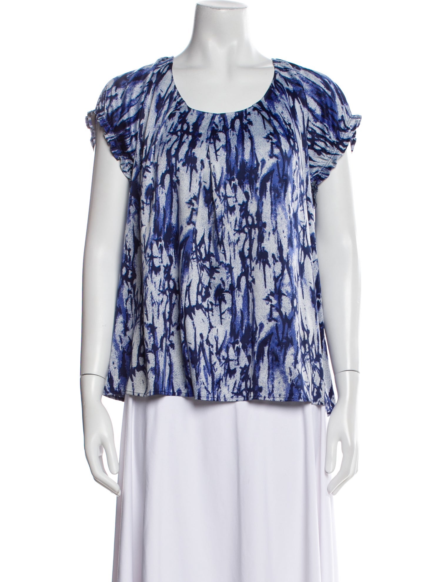 Bob Mackie Printed Scoop Neck Blouse