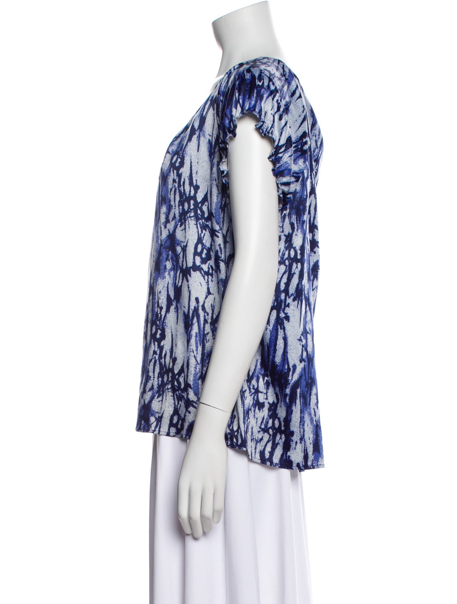 Bob Mackie Printed Scoop Neck Blouse