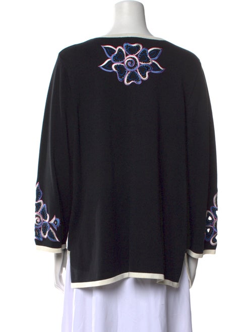 Bob Mackie Graphic Print Scoop Neck Sweater