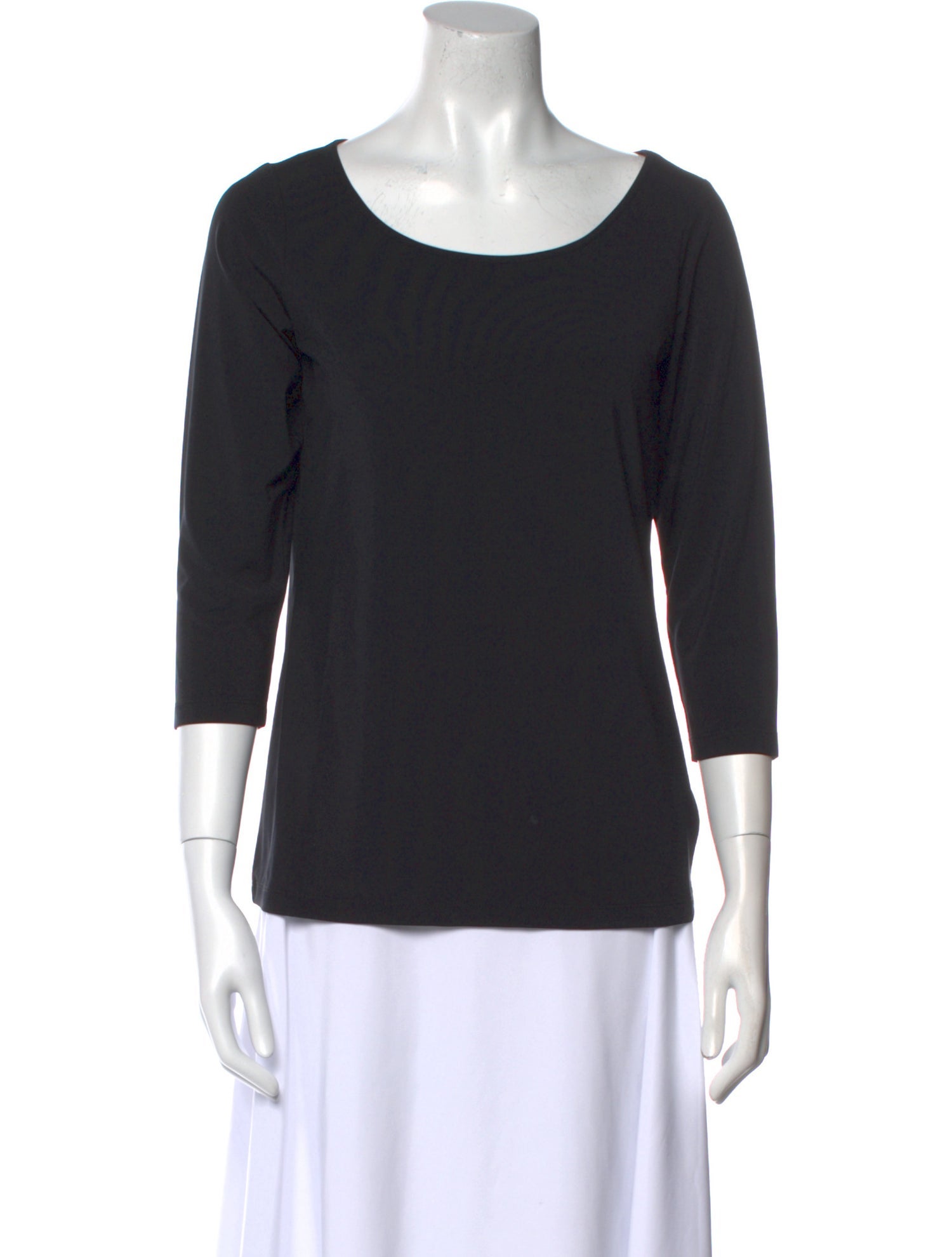 Bob Mackie Scoop Neck Three-Quarter Sleeve Top