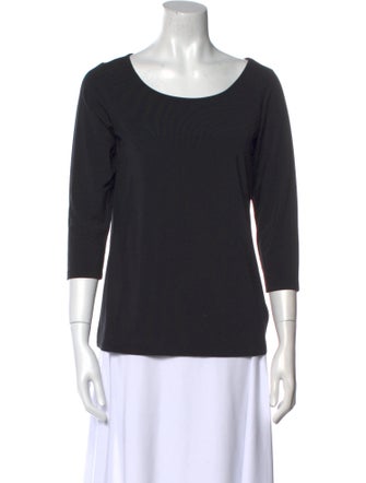 Bob Mackie Scoop Neck Three-Quarter Sleeve Top