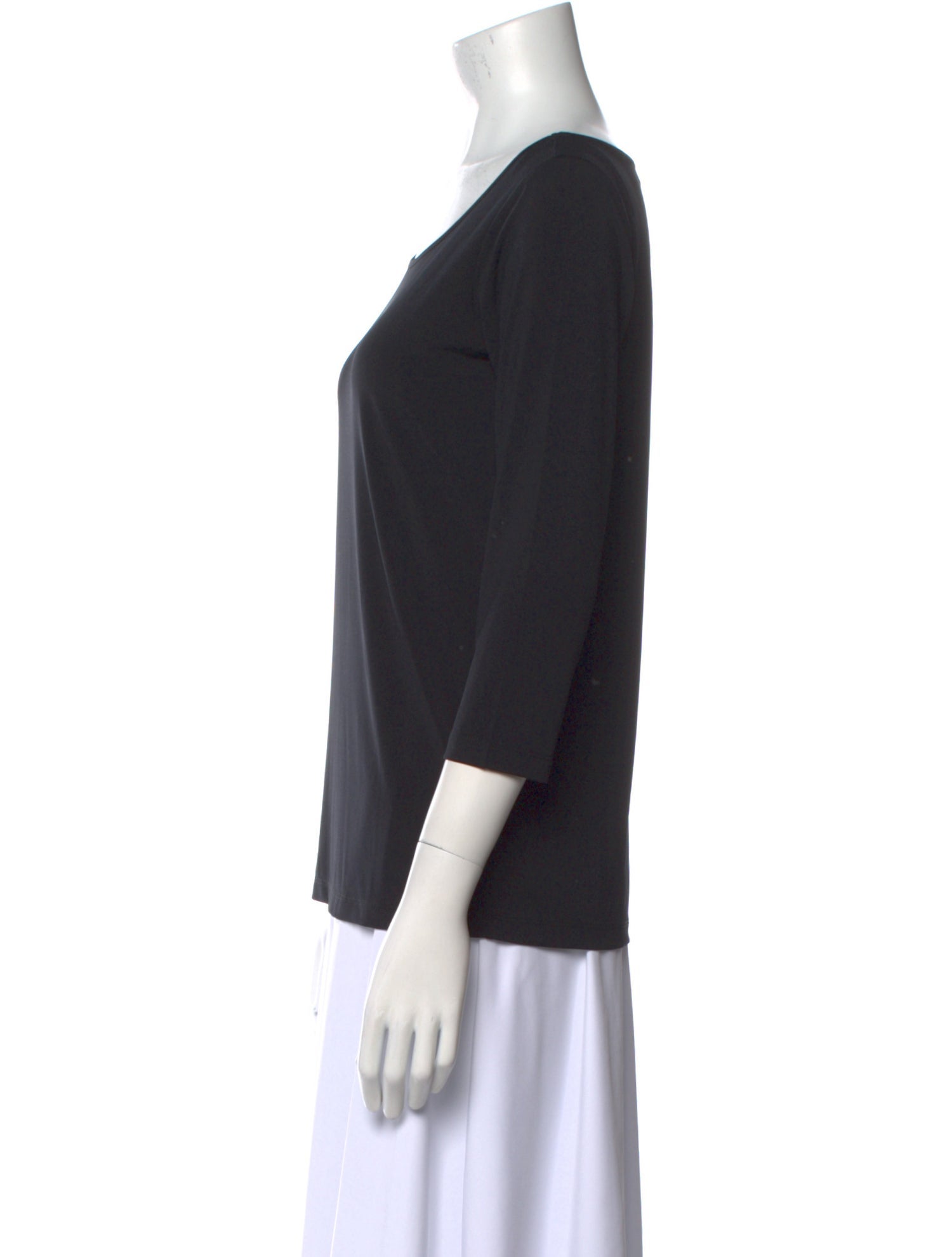 Bob Mackie Scoop Neck Three-Quarter Sleeve Top