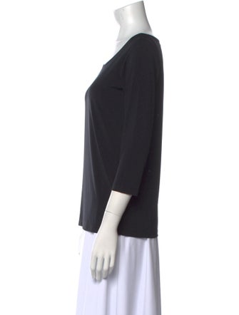 Bob Mackie Scoop Neck Three-Quarter Sleeve Top
