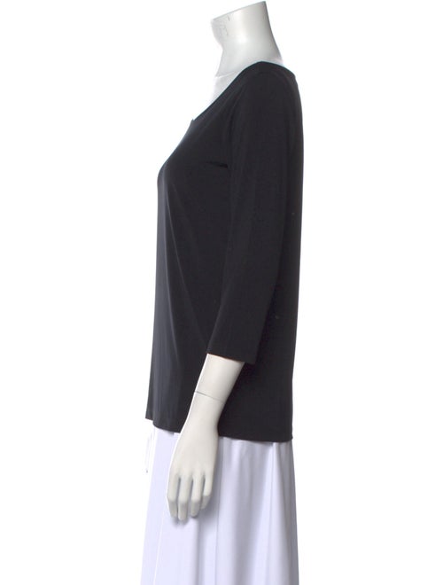 Bob Mackie Scoop Neck Three-Quarter Sleeve Top