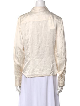 Bob Mackie Silk Long Sleeve Button-Up Top